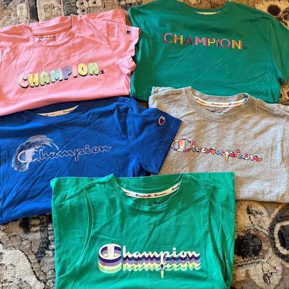 Champion Tops - Champion Pink and Green Short Sleeve Tees